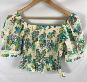 NWT River Island Smocked Floral Top size 12 / Medium thumbnail 4