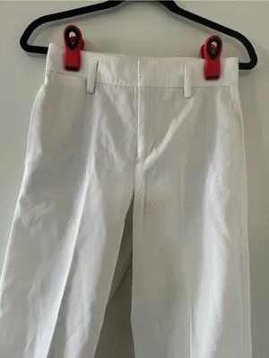 Vince 100% Cotton White Trouser Pants 2 Straight Leg Minimalist Quiet Luxury thumbnail 2