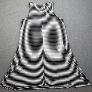 Old Navy Women's Large Black White Stripe Tank Dress Casual Sleeveless Swing thumbnail 7