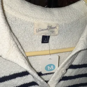 Universal Threads Womens Striped Polo Sweater Vest Dress Cream Navy Blue Size M‎ thumbnail 2
