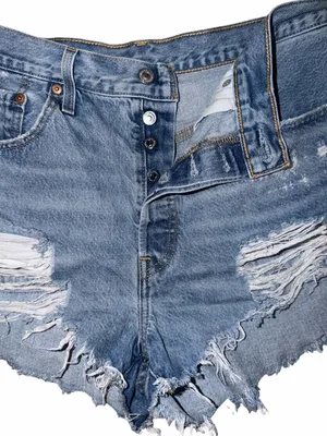 Levi's 501 (32) Original Distressed Cut-Off Denim Shorts thumbnail 4