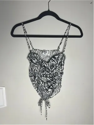 Princess Polly Zebra Print Ruched Corset Top Y2K Indie Sleaze US 2 thumbnail 2