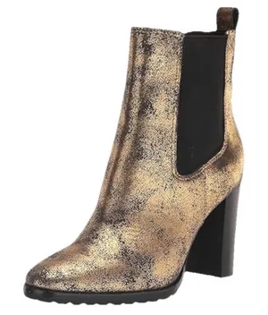 Lauren Ralph Lauren Mylah Metallic Chelsea Booties‎ Women 9.5 Bronze Gold NEW thumbnail 1
