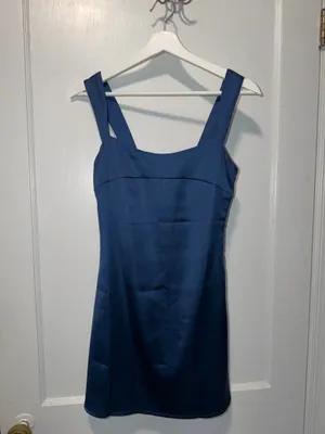 Peppermayo Exclusive - Odette Satin Mini Dress - Navy thumbnail 2