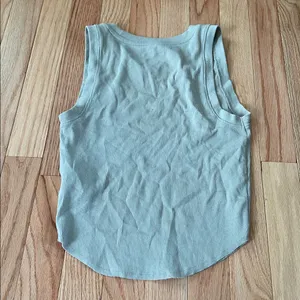 American Eagle Crop Tank Top Womens Small Sage Green Ribbed Sleeveless Casual thumbnail 5