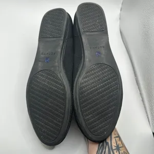 Rothys The Point Black Solid Pointed Toe Knit Flats Womens 8.5 Sustainable Shoe thumbnail 3