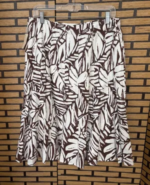 Coldwater Creek Brown And White Skirt‎ Size Medium Petite thumbnail 1
