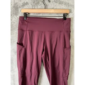 Lululemon Fast & Free‎ Crop II *Nulux 19" Dark Adobe Size 10 Running Track thumbnail 3