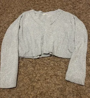 LA Hearts light blue cropped sweater thumbnail 1