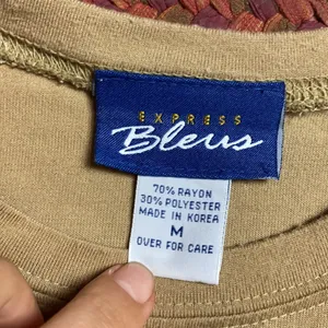 VINTAGE CAMEL TAN EXPRESS BLEUS BASIC TOP LONG SLEEVE thumbnail 3