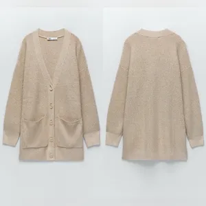Zara Women's Elegant Beige Knit Cardigan Sweater S thumbnail 3