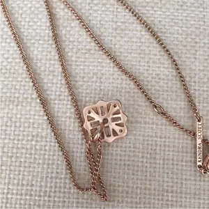 Madison Rose Gold Necklace Pendant Square Charm thumbnail 6