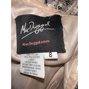MAC DUGGAL 4982 EMBELLISHED ONE SLEEVE W/ SEQUIN BELT ROSE GOLD GOWN sz 8 thumbnail 17