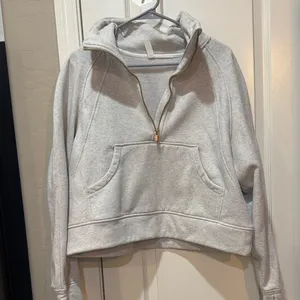 Cozy Light Gray Women's Half-Zip Hoodie thumbnail 1