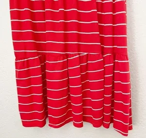 SEE YOU MONDAY Striped Tiered Knit Red White Dress Medium thumbnail 6