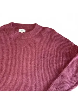 Aerie Cozy Ribbed Knit Crewneck Sweater RN: 54485 In Mauve, Woman’s Size Small thumbnail 2