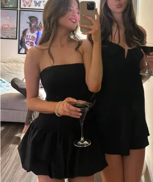 Good Luck Gem Black Bubble Mini Dress thumbnail 2