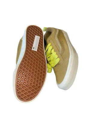 NEW VANS KNU SKOOL SNEAKERS Suede M-8 W-9.5 GOLDEN HOUR ANTELOPE / Green thumbnail 7