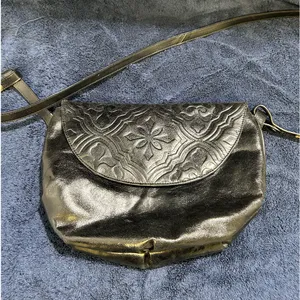 Hobo International Black Tooled Leather Handbag. thumbnail 1