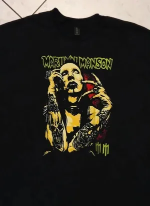Tshirt marilyn manson emo goth alt alternative punk rock metal dark thumbnail 2