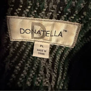 Vintage Donatella Plaid Wool Blend Belted Peacoat Petite Large Dark Academia thumbnail 7
