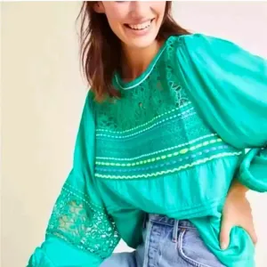 ANTHROPOLOGIE BLNK LONDON Sunshine Pheasant Top size‎ Small thumbnail 1