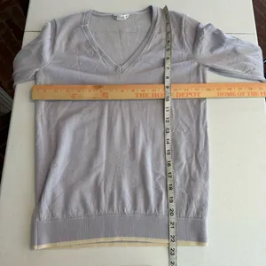 Club Monaco blue sweater size medium 100% extra fine merino‎ wool quiet luxury thumbnail 6