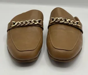 Kim Rogers Brown Emersyn Mules With Gold Chain Accent thumbnail 6