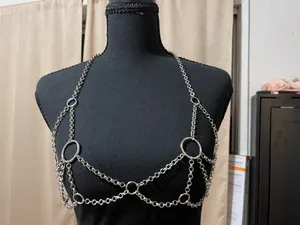 Sliver chain ring bra harness Silver thumbnail 4
