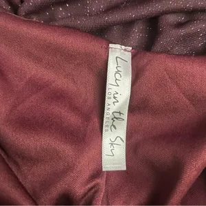 Lucy in the Sky Maroon Glitter‎ Sparkle Spaghetti Strap Bodycon Mini Dress Small thumbnail 5