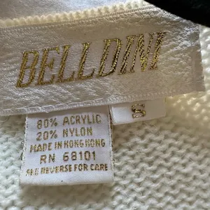 Belldini Women's Acrylic Beaded Sweater Dress - White Small thumbnail 2