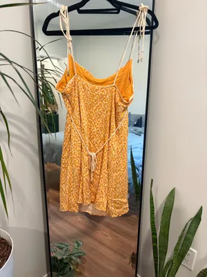 Free People Yellow Mini Dress M thumbnail 7