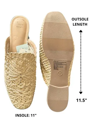 A New Day Greta Raffia Slip On Mule Flats Natural Tan Size 11 thumbnail 4