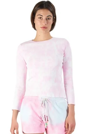 Love Shack Fancy Yulia Long Sleeve Top Size Large hand Dye Sugar Poppy Pink thumbnail 1