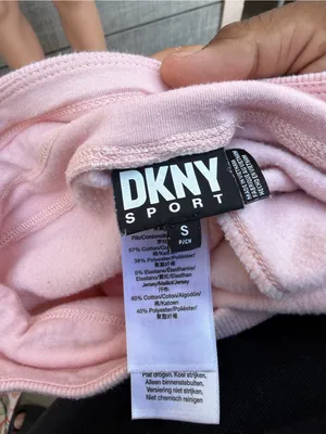 Women’s DKNY logo rhinestone drawstring sport pink jogger sweatpants size small thumbnail 6