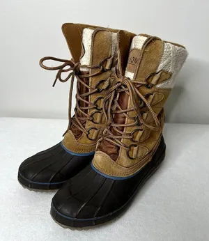 Khombu Cozy Pac Tall Lace Up Suede Knit Duck Boots thumbnail 2
