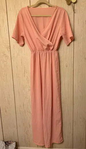 Women's Peach Jumpsuit Elastic Waist thumbnail 1