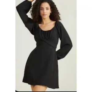 Black dress Altar'd State Lola Crossover with long puff sleeves Black Size L thumbnail 2