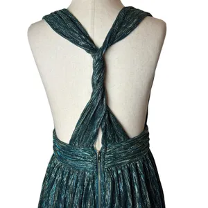 Lulus Ailey Skater Dress Women Small Teal Blue Gold Metallic Mini Party Prom thumbnail 8