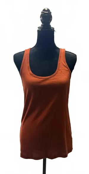 Universal Thread Rust Orange Ribbed Tank Top Scoop Neck Sleeveless Basic Small S thumbnail 1