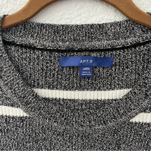 Apt. 9 Black & White Striped Sweater thumbnail 3