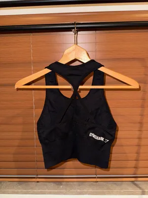 Gymshark Black High-Neck Racerback Sports Bra thumbnail 2