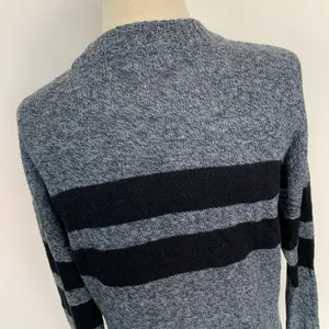 American Eagle Gray Black Striped Knit Sweater thumbnail 6