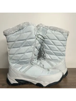 Nortiv 8 Mid Calf Wateproof Silver Blue Women’s Lace Up Winter Boot Size 9.5 thumbnail 5