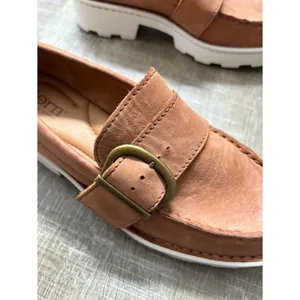 Born Contessa Tan Leather Chunky Platform Loafers Women’s 6 Lug Sole Slip On thumbnail 7