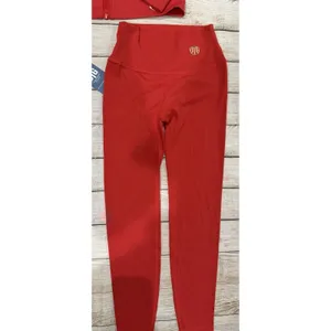 NWT OTG Athleisure Red activewear set Jacket, Sport Bra And Pants Leggings thumbnail 4