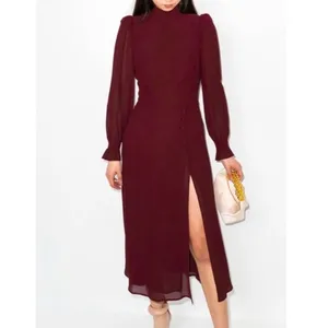 NWT Reformation Stevi Shirred Georgette Midi Dress in Plum Size 4 thumbnail 9