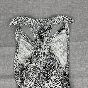 Free People Tank Top Womens M Black White V-Neck Sleeveless Zebra Print thumbnail 10