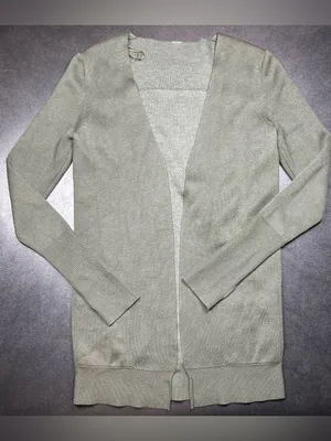 Lululemon Size M City Street Green Cashmere Open Front Cardigan Sweater thumbnail 3