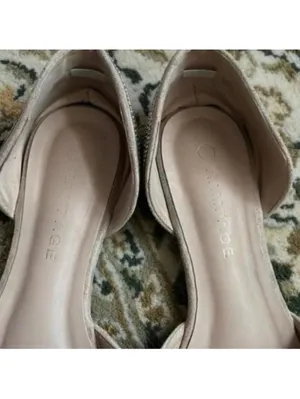 Rampage rhinestone studded pointed toe open side flats wedding glam thumbnail 6
